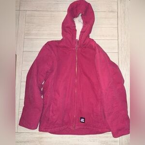 Berne Sherpa lined soft stone duck hooded berry jacket pink